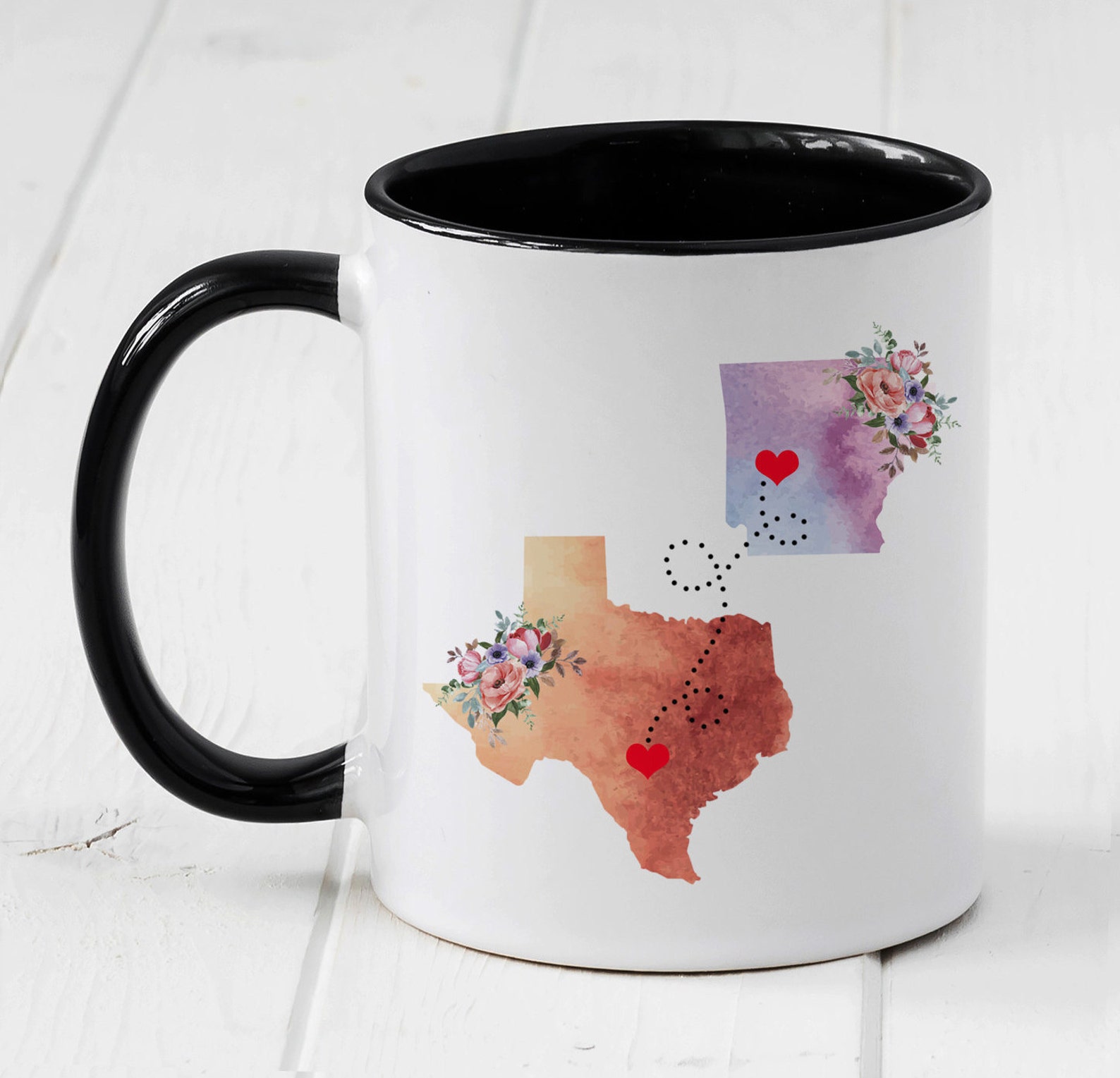 Arkansas Texas State Map Texas Arkansas Mug Long Distance Etsy
