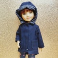 Navy Blue Cotton Coat for Doll Little Darling Dianna Effner Las Amigas Paola Reina Ch\u00e9rie Corolla Mini Maru RubyRed FashionFriends