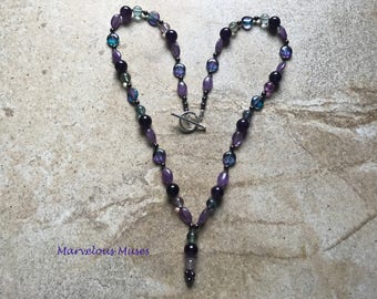 Amethyst and peridot necklace