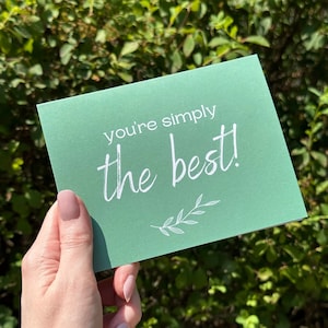 You&#39;re simply the best thank you card - bridal shower thank you - baby shower thank you - wedding thank you - Schitt&#39;s Creek card
