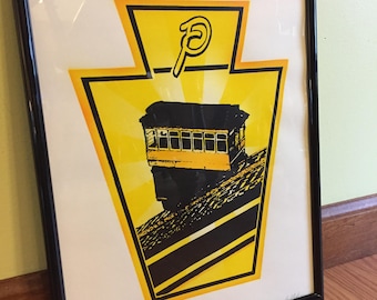 Duquesne Incline Art Print: Pittsburgh Landmark, Hand Screen Printed (11"x14")