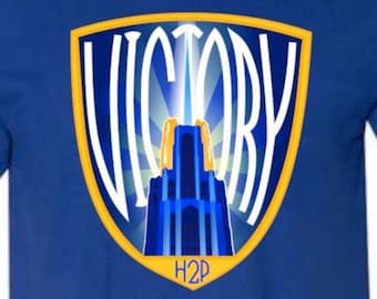 Pitt Victory Lights Tee: Cathedral of Learning, Panthers Football