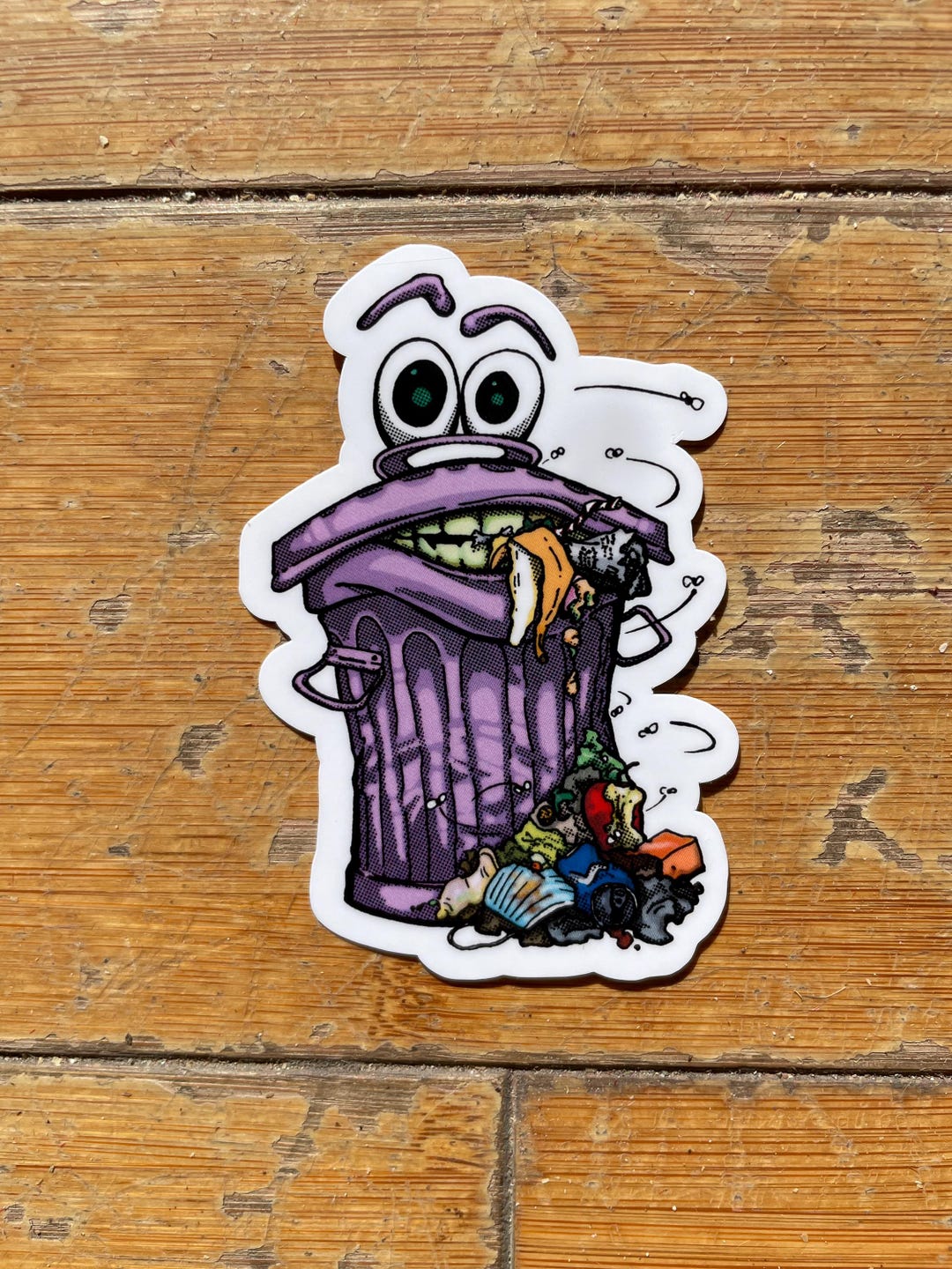 Garbage Can 3 Inch Tall Vinyl Sticker - Etsy