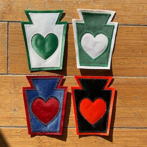 Keystone Heart Patch: Philadelphia Sports Colors Tackle Twill Badge
