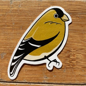 Goldfinch vinyl sticker, 3 inch tall bird decal, ornithology and biology sticker for water bottle, laptop, car or other , design animal