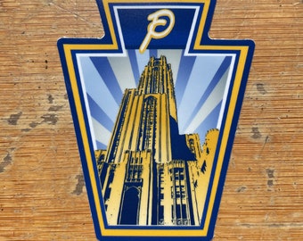 Adhesivo de vinilo impermeable de la Catedral del Aprendizaje de la Universidad de Pittsburgh (7,6 cm)