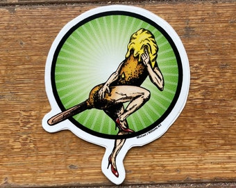 Corndog pinup vinyl sticker 3" sexy food character sticker, mustard and hot dog, funny food sticker for laptop, water bottle window