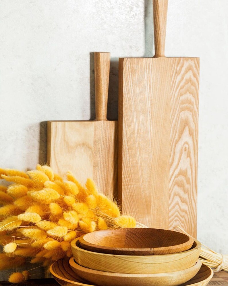 Rustic Serving Board With Handle Wooden Charcuterie Serving Etsy