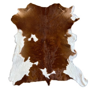 Calf Hide Cowhide Rug - Hair On - Brown & White
