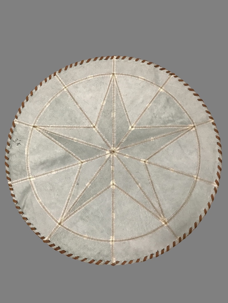Star Round Hair on Cowhide Area Rug Etsy