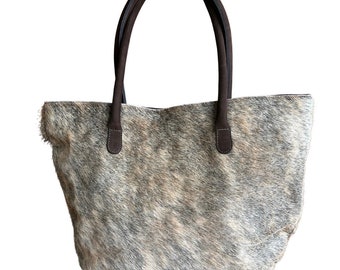 Cowhide Tote Bags - Patch -light  Brindle