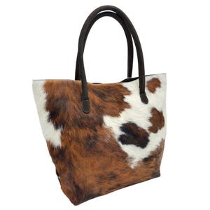 Cowhide Tote Bags -  Tricolor