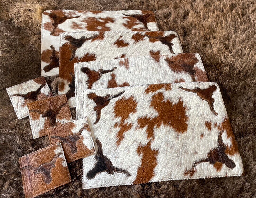 Cowhide Placemats and Coasters Etsy
