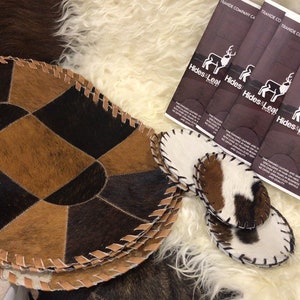Cowhide placemats and coasters
