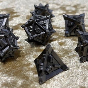 Metal Dice Full Set: Depth Charger Polyhedral Dice for D&D, Pathfinder