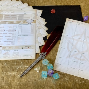 Dungeons and Dragons Character Sheets NEW AND IMPROVED (Pack of 10) for DnD and DnD5e 5th Edition A5 Booklet