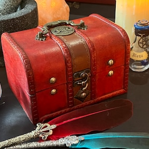 Tree of Life Leather Suede Chest: Witchcraft Storage Box