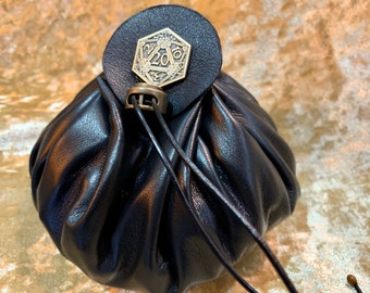 Dungeons and Dragons Large Genuine Real Luxury Leather Dice Bag DnD Dicebag Coin Pouch LARP Bag for DnD Gifts RPG Props larping Gift