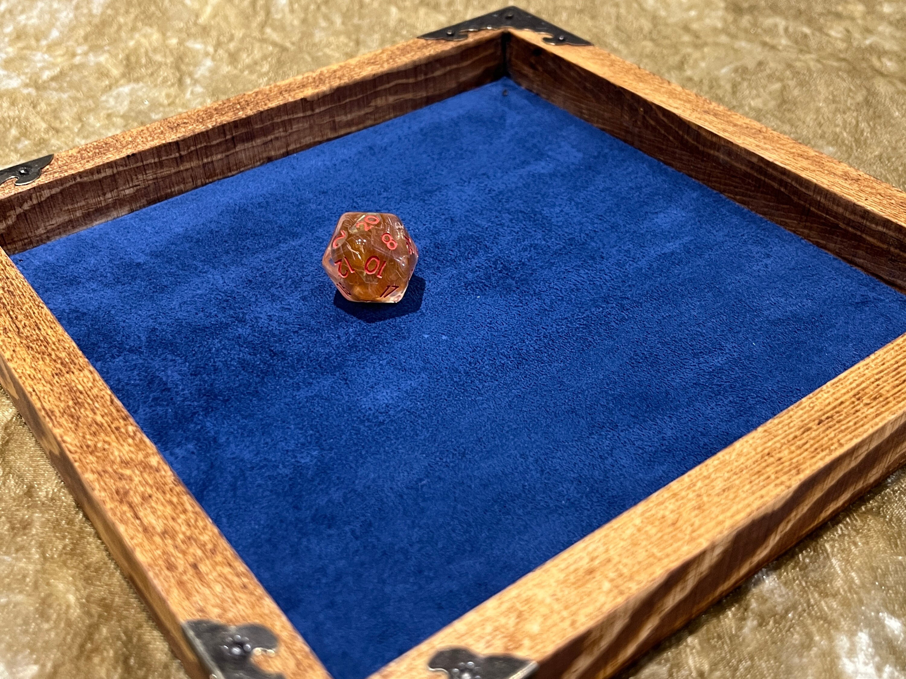 Dice Tray Dark Wood Genuine Luxury Suede Leather Inlay Dice Etsy