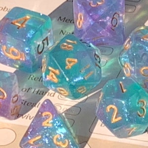 Dice Dungeons and Dragons DnD Poly Twilight Shimmer for RPG Games like Dungeons and Dragons and Pathfinder great Gifts for RPG games