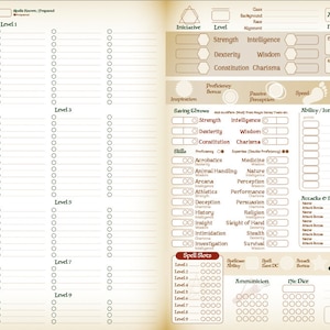 NEW Dungeons and Dragons Character Sheets and Game Reference Sheets All you need Faerun calendar, bag of holding, initiative, Down Time etc.