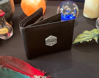 D20 Black Leather Wallet: DnD Pathfinder RPG Gift