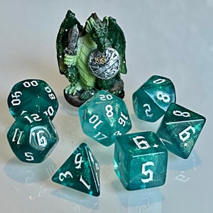 Dice Dungeons and Dragons DnD Poly Oceans Spirit Teal for RPG Games like Dungeons and Dragons and Pathfinder great Gifts for RPG games image 5