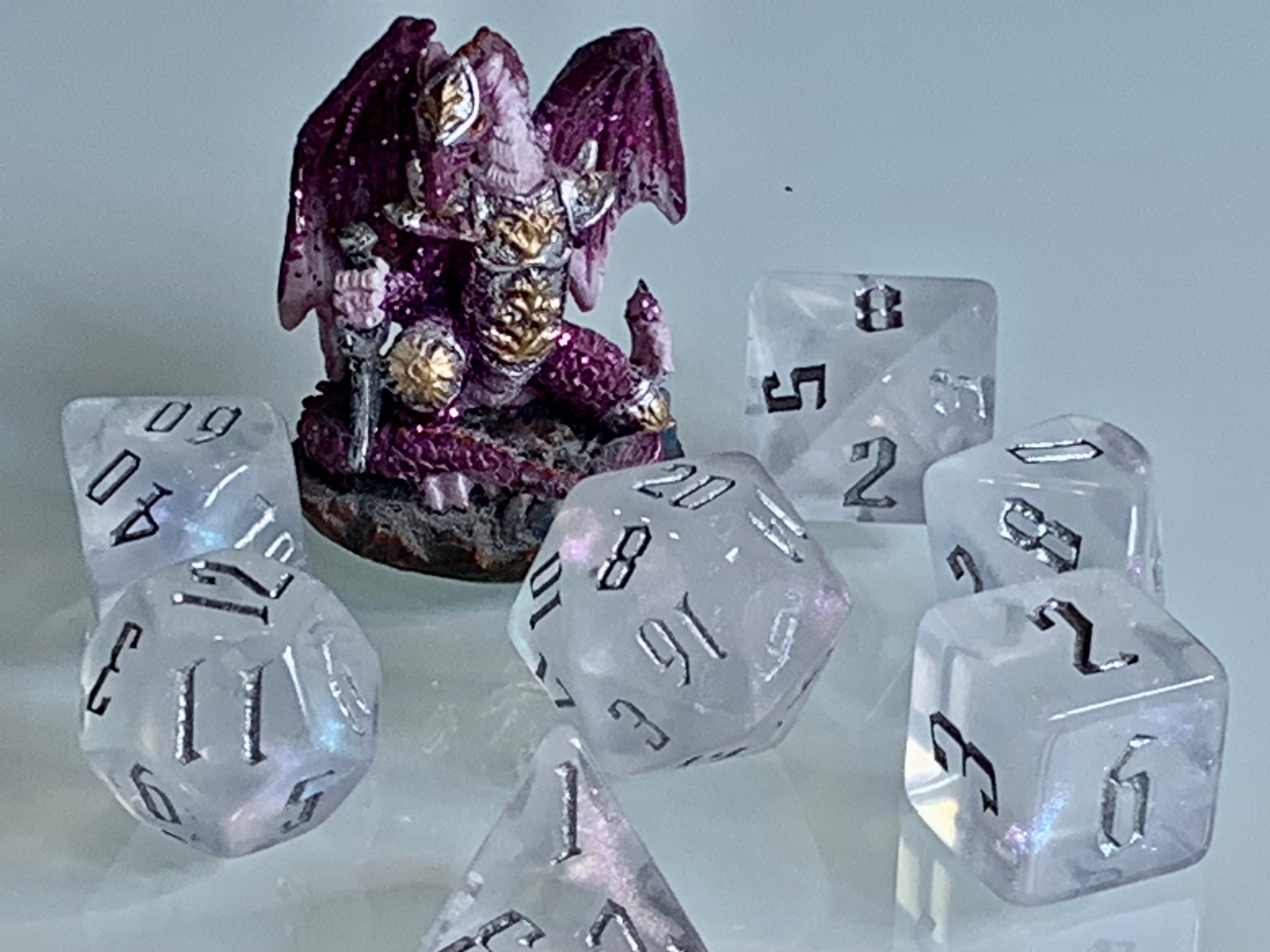 Dice Dungeons and Dragons Dnd Poly Moonstone Opal pearl of Etsy Australia
