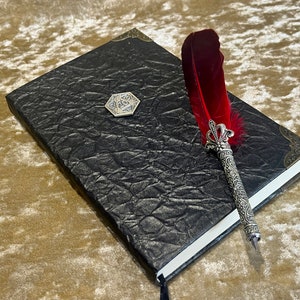 Vegan Leather Grimoire Journal: Gold Shimmer D&D, Pathfinder