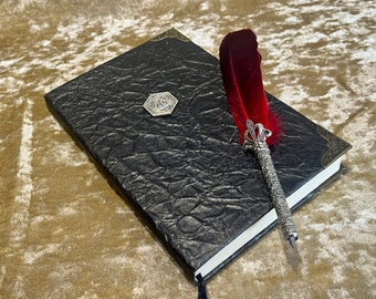 Vegan Leather Grimoire Journal: Gold Shimmer D&D, Pathfinder