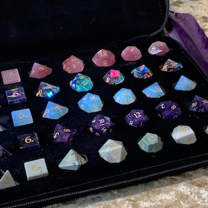 D20 | 5 set Dice Case | Wallet Vault Box | DnD Dice | stone and resin dice holder | Dungeons & Dragons | Pathfinder | Vegan Leather