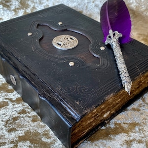 Leather Grimoire: Embossed Fantasy Journal, Deckled Parchment