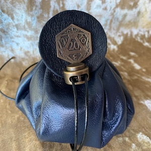 Custodia per borsa per dadi in pelle per Dungeons and Dragons, giochi di ruolo e cosplay Larping Fantasy - REGOLARE