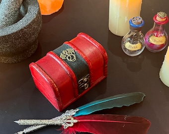 ドラゴンダイスチェスト：アンティークブロンズ仕上げ、D&D パスファインダーボックス