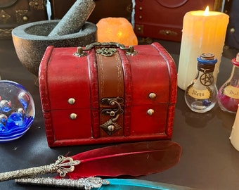 Old Chest | Witchcraft | Fantasy |  Dragon | Chest | Leather suede | Dungeons & Dragons  | Pathfinder | Storage box