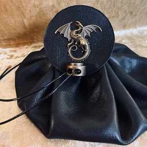 Leather Dice Bag Pouch for Dungeons and Dragons, RPG and Cosplay Larping Fantasy