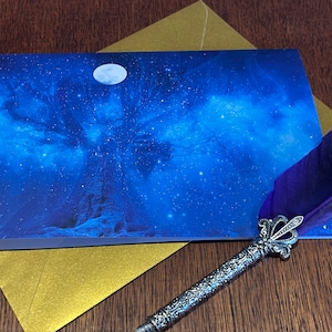 Tree of Life Magical A5 Greeting Card with Gold Metallic Envelope. Fantasy witchcraft, Wicca Gifts RPG Gift Props Christmas gifts