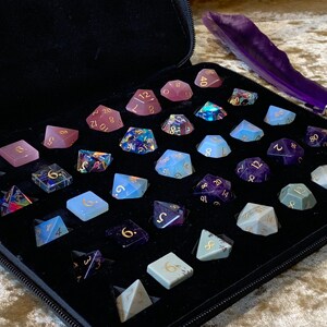 D20 | 5 set Dice Case | Wallet Vault Box | DnD Dice | stone and resin dice holder | Dungeons & Dragons | Pathfinder | Vegan Leather