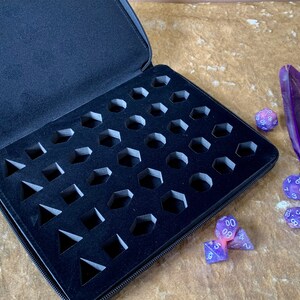D20 | 5 set Dice Case | Wallet Vault Box | DnD Dice | stone and resin dice holder | Dungeons & Dragons | Pathfinder | Vegan Leather