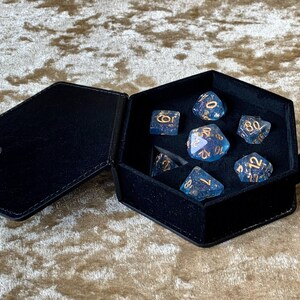 D20 Dice box Vault Dungeons and Dragons Pathfinder DnD Dice Hexagonal Vegan Leather image 8