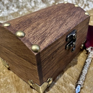 Fantasy Wooden DND Dice Chest and DnD Dice Box for Dungeons and Dragons Gift