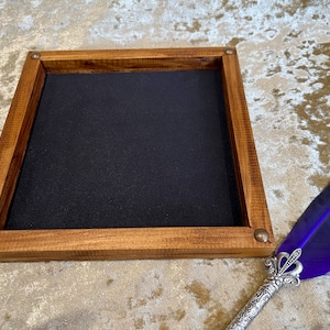 Dice Tray Dark Wood, Neoprene inlay, Dice Rolling Tray for Dungeons and Dragons. Wooden DM Gift for DnD