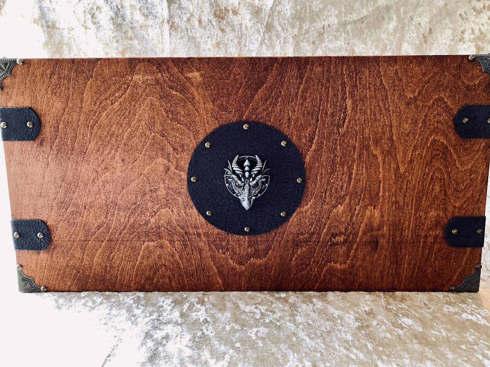 DM-Bildschirm mit grauen Leder Dragon Holz Dungeon Master DM | Etsy