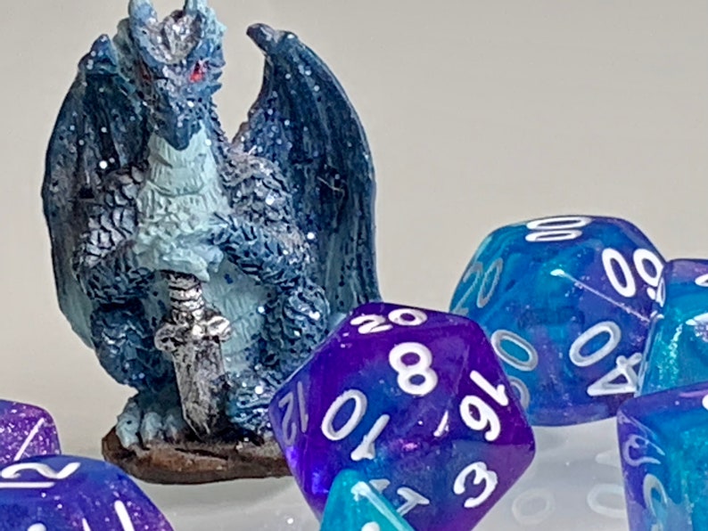 Dice Dungeons and Dragons DnD Poly Mystic Sparkle for RPG Games like Dungeons and Dragons and Pathfinder great Gifts for RPG games imagem 8