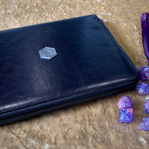 D20 | 5 set Dice Case | Wallet Vault Box | DnD Dice | stone and resin dice holder | Dungeons & Dragons | Pathfinder | Vegan Leather