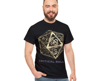 Critical Roll T-Shirt: Metal D20, Dungeons and Dragons Style