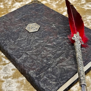 D20 Journal: Vegan Leather Grimoire, Gold Shimmer Diary
