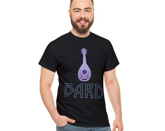 Bard | Unisex Class T-shirt | Dungeons and Dragons Style | Pathfinder Style | Fantastic Gift | Metal D20 Shirt | Dragon Dice Shirt