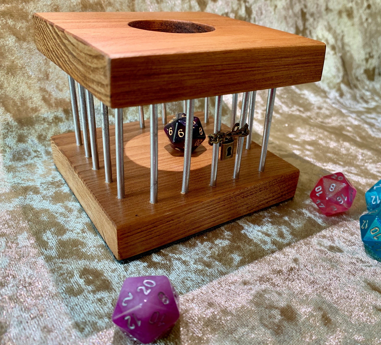 Dungeons and Dragons Dice Jail DnD Handmade Pathfinder Wooden Etsy