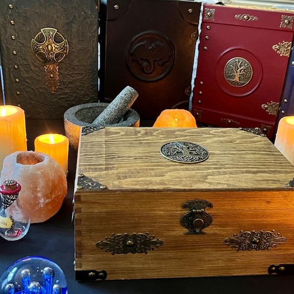 Wooden Chest | Tree of Life | Box | Fantasy | RPG | Dungeons & Dragons | DnD | for Dice and Accessories